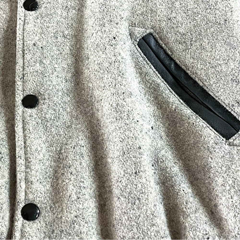 Vtg Skookums Varsity Bomber Jacket Wool Leather L… - image 5